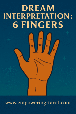 an illustration of a hand with 6 fingers. what does it mean to dream about six fingers? spiritual dream interpretation.