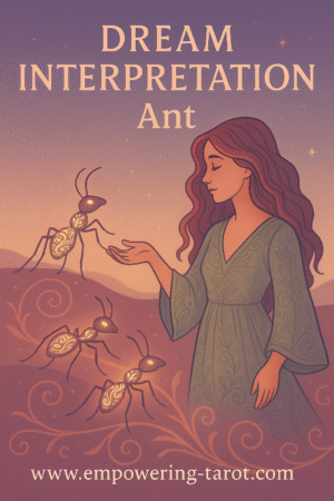 a woman in a long green dress, petting magical ants. what does it mean if you dream of ants? interpreting the dream symbol ants.