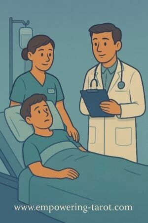 an illustration of a person in hospital, waiting for an assisted suicide. what does it mean to dream about assisted suicide? spiritual dream interpretation guide.