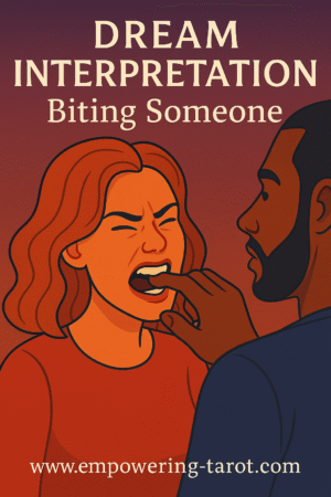 a woman biting a man in the finger. explaining what it means if you dream about biting someone or being bitten by someone. what does your dream mean spiritually?