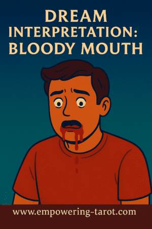 an illustration of a person with a bloody mouth. what does it mean to dream of blood coming from the mouth? spiritual dream interpretation.