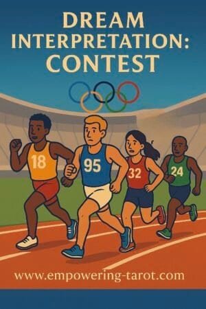 an illustration of runners at the olympic games. what does it mean to dream of a contest? spiritual dream interpretation.