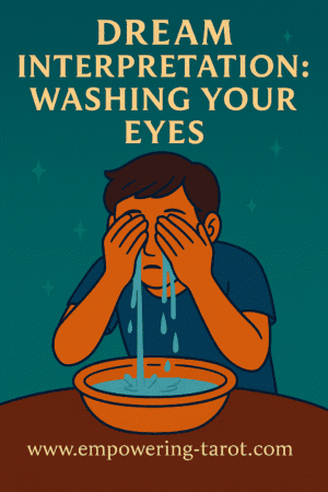 an illustration of a person washing their eyes with water. what does it mean to dream of washing your eyes? spiritual dream interpretation.