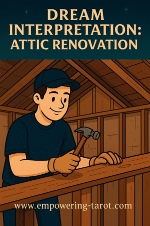 an image of a man renovating an attic. what does it mean to dream of renovating an attic? illustrating an article on the spiritual dream interpretation of the symbol renovating attic.