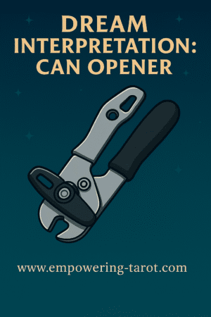 an illustration of a can opener. what does it mean to dream of a can opener? an article on the spiritual interpretation of dreams involving can openers.