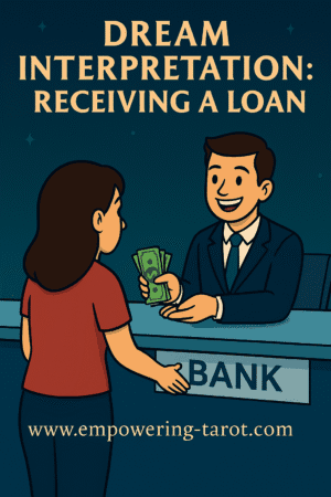 an illustration of a person handing another person money. what does it mean to dream of receiving a loan? illustrating an article on spiritual dream interpretation of the symbol loan.