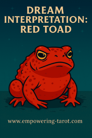 an illustration of a red toad. what does it mean to dream of a red toad? and what does it mean to dream of a red frog? an article on the spiritual interpretation of dreams around a red toad.