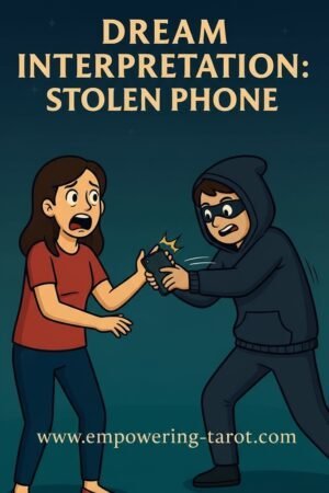 an illustration of a person stealing another person's phone. what does it mean to dream about a stolen phone? illustrating an article on the spiritual meaning of dreaming of a stolen phone.