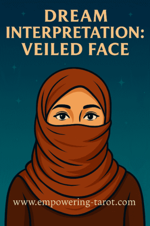 an illustration of a veiled face. what does it mean to dream of a veiled face? spiritual dream interpretation.