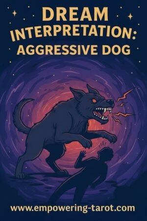 an illustration of a scary and aggressive black demon dog. what does it mean to dream of a black dog? an article on the spiritual meaning of aggressive dogs in dreams.