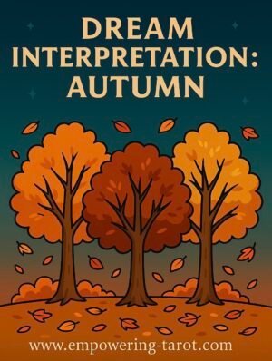 an illustration of red and orange trees losing their leaves in autumn. what does it mean to dream of autumn? what does it mean to dream of fall? an article on the spiritual meaning of dreams of autumn or fall.