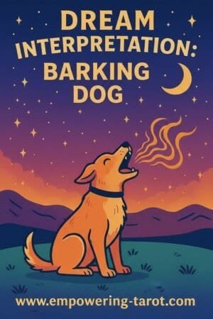 an illustration of a barking dog. what does it mean to dream of a dog barking? an article on the spiritual meaning of barking dogs in dreams.