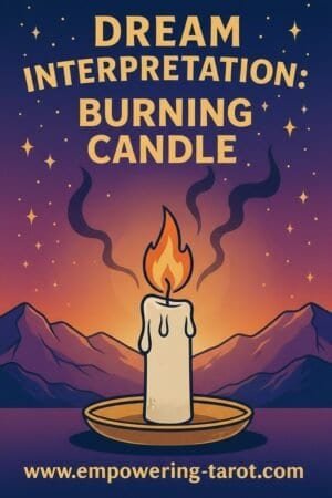 an illustration of a burning candle. what does it mean to see a burning candle in a dream? an article on the spiritual meaning of burning candles in dreams.
