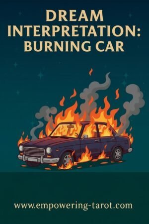 an illustration of a burning car. what does it mean see a car burning in a dream? an article on the spiritual interpretation of dreaming of a burning car.