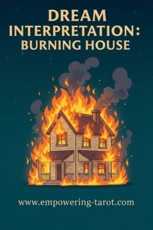 an illustration of a burning victorian home. what does it mean to dream of a burning house? an article on the spiritual meaning of a burning house in a dream.