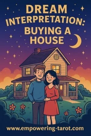 in illustration of a couple buying a house. what does it mean to buy a house in a dream? an article on the spiritual meaning of buying a house in dreams.