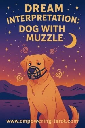 an illustration of a dog with a muzzle. what does it mean to dream of a dog with a muzzle? an article on the spiritual meaning of seeing a dog with a muzzle in a dream.