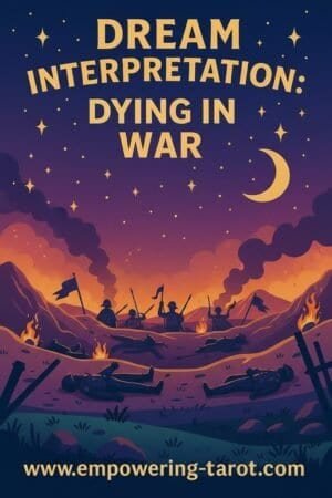 an illustration of a battle field. what does it mean to die in war in a dream? an article on the spiritual meaning of dreaming of dying in war.