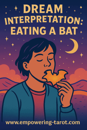 an illustration of a person eating a bat. what does it mean to eat a bat in a dream? what does it mean to dream of eating a bat? an article on the spiritual meaning of eating a bat in a dream.