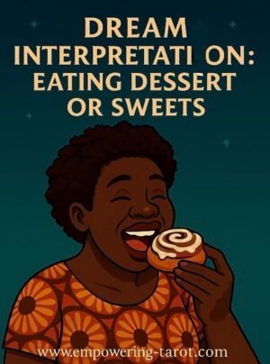 an illustration of a person eating a cinnamon roll. what does it mean to dream of eating sweets or dessert? an article on the spiritual interpretation of dreams of dessert and other sweets.