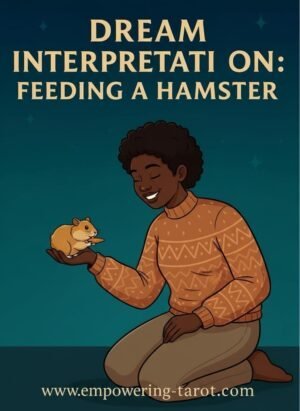 an illustration of a person feeding a hamster. what does it mean to feed a hamster in a dream? an article on the spiritual meaning of dreaming of feeding a hamster.