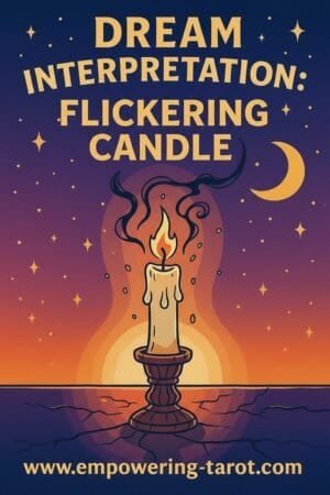 an illustration of a flickering candle. what does it mean if a candle flickers in your dream? an article on the spiritual meaning of flickering candles in dreams.