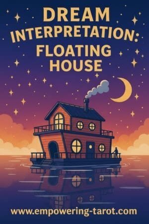 an illustration of a house floating on the water. what does it mean to dream of a floating house? what does it mean to dream of a house boat? an article on the spiritual meaning of a floating or swimming house in a dream.