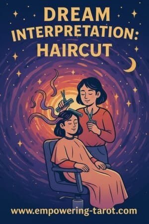 an illustration of a person cutting another person's hair. what does it mean to get a haircut in a dream? an article on the spiritual meaning of haircuts in dreams.