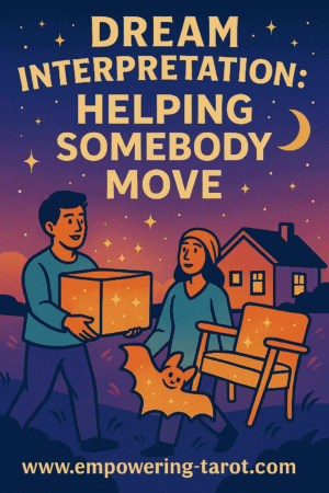 an illustration of two people moving houses. what does it mean to dream of helping somebody move? an article on the spiritual meaning of dreaming to help somebody move apartments or houses.