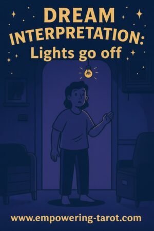an illustration of a surprised person, realizing the lights just turned off. what does it mean to dream that lights go off? an article on the spiritual meaning of lights going off in dreams.