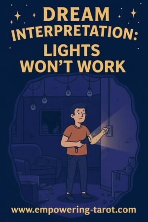 an illustration of a person in the dark, trying to switch the light switch, but it won't work. what does it mean to dream that the lights won't work? an article on the spiritual meaning of lights not working in dreams.