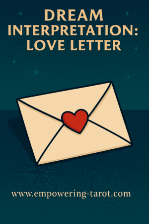 an illustration of a love letter with hearts on it. what does it mean to dream of a love letter? an article on spiritual dream interpretation.