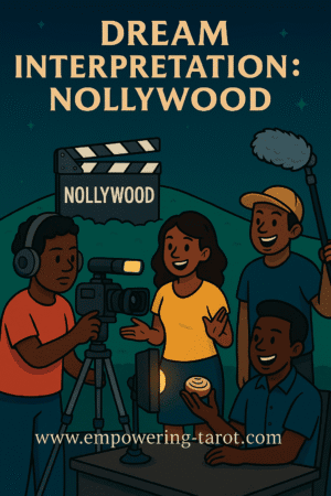 an illustration of people shooting a nollywood film. what does it mean to dream of nollywood? what does it mean to see a nollywood movie in your dream? an article on the spiritual meaning of nollywood in a dream.