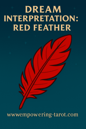 an illustration of a red feather. what does it mean to see a red feather in a dream? what does it mean to dream of a red feather? an article on the spiritual meaning of red feathers in a dream.