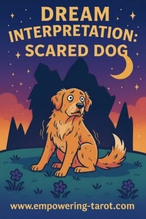an illustration of a scared dog. what does it mean to dream of a scared dog? an article on the spiritual meaning of seeing a scared dog in dreams.