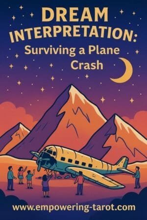 an illustration of a plane wrack and people standing next to it. what does it mean to dream of surviving a plane crash? an article on the spiritual meaning of dreaming of surviving a crash with an airplane.