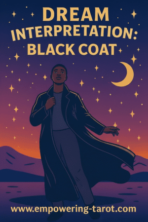 an illustration of a person wearing a black coat. what does it mean to dream of a black coat? an article on the spiritual meaning of black coats in dreams.