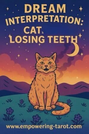 an illustration of an old cat without teeth. what does it mean to dream of a cat losing it's teeth? an article on the spiritual meaning of a cat losing it's teeth in a dream.