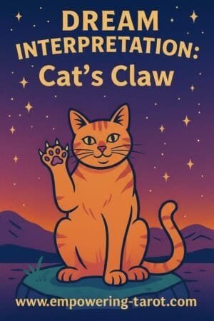 an illustration of a cat showing it's claws. what does it mean if you dream of a cat showing it's claws? an article on the spiritual meaning of cat's claws in a dream.