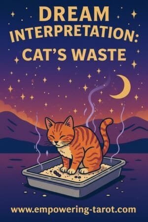 an illustration of a cat doing number 2. what does it mean to dream of cat poop? an article on the spiritual meaning of cat waste in dreams.