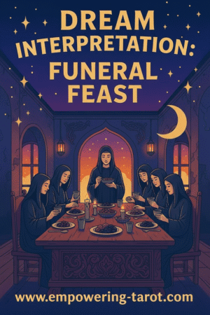 an illustration of a funeral feast. what does it mean to dream of a funeral feast? an article on the spiritual meaning of funeral feasts in dreams.