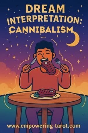 an illustration of a person eating a steak from human meat. what does it mean to dream of cannibalism? an article on the spiritual meaning of cannibalism in dreams