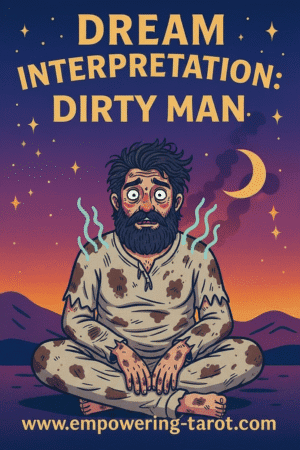 an illustration of a dirty man. what does it mean to dream of a dirtiy man? an article on the spiritual meaning of seeing a dirty man in your dream.