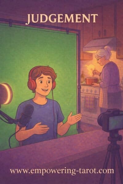 Empowering Tarot Reading for Self-Discovery and Inner Strength. Representing the Judgement Tarot Card.