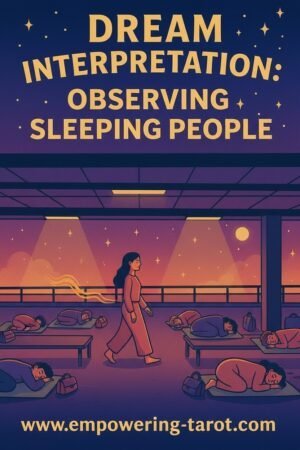 an illustration of a person walking by many sleeping people. what does it mean to dream of observing other people sleep? an article on the spiritual meaning of observing other's sleep in a dream